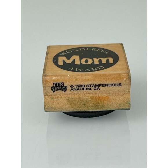 Wonderful Mom Award Rubber Stamp Vintage 90s Fun Stamps C93 Mother's Day Circle - Picture 6 of 7